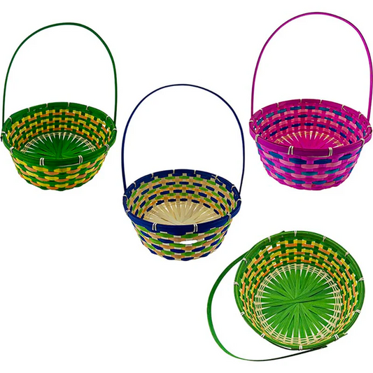 Easter Basket Woven 14x5in asst
