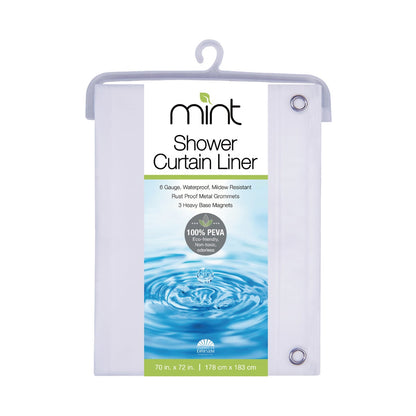 Shower Curtain Liner White PEVA 70x72"