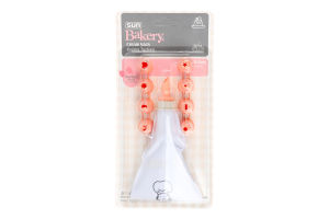 Cream Sack Piping Bag w Tips
