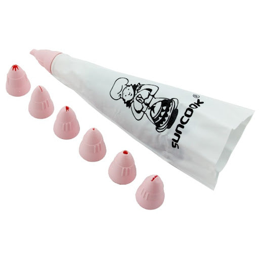 Cream Sack Piping Bag w Tips