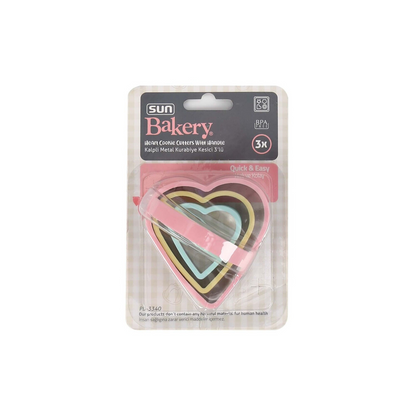 Heart Cookie Cut w Handle 3pc