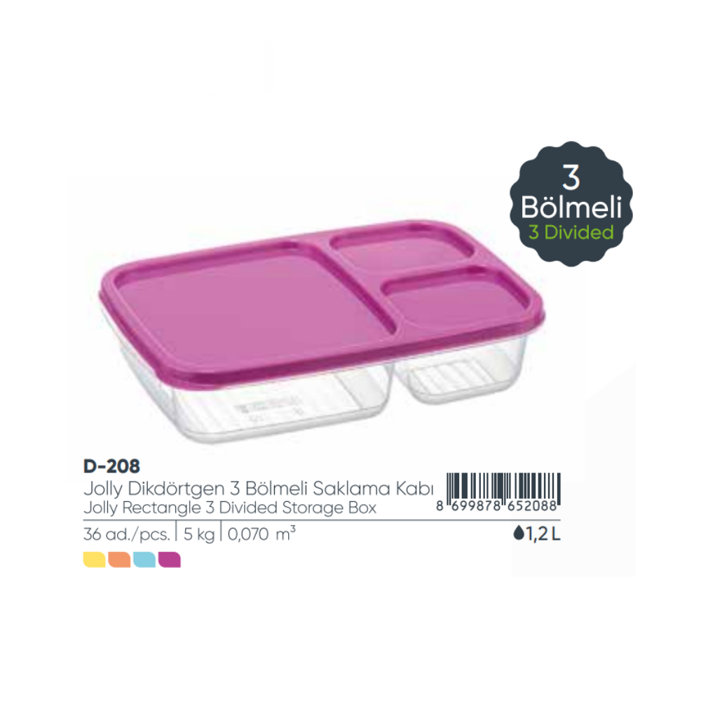 Jolly 3 Section Stor Box 1.2 L