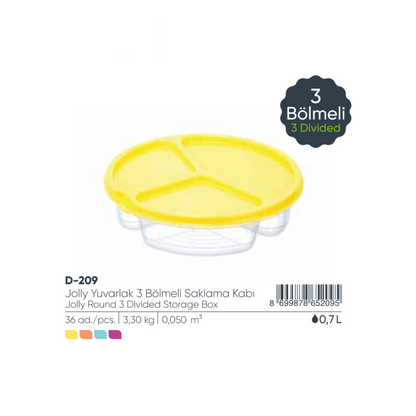 Jolly Rnd 3 Sec Stor Container 1.2 L