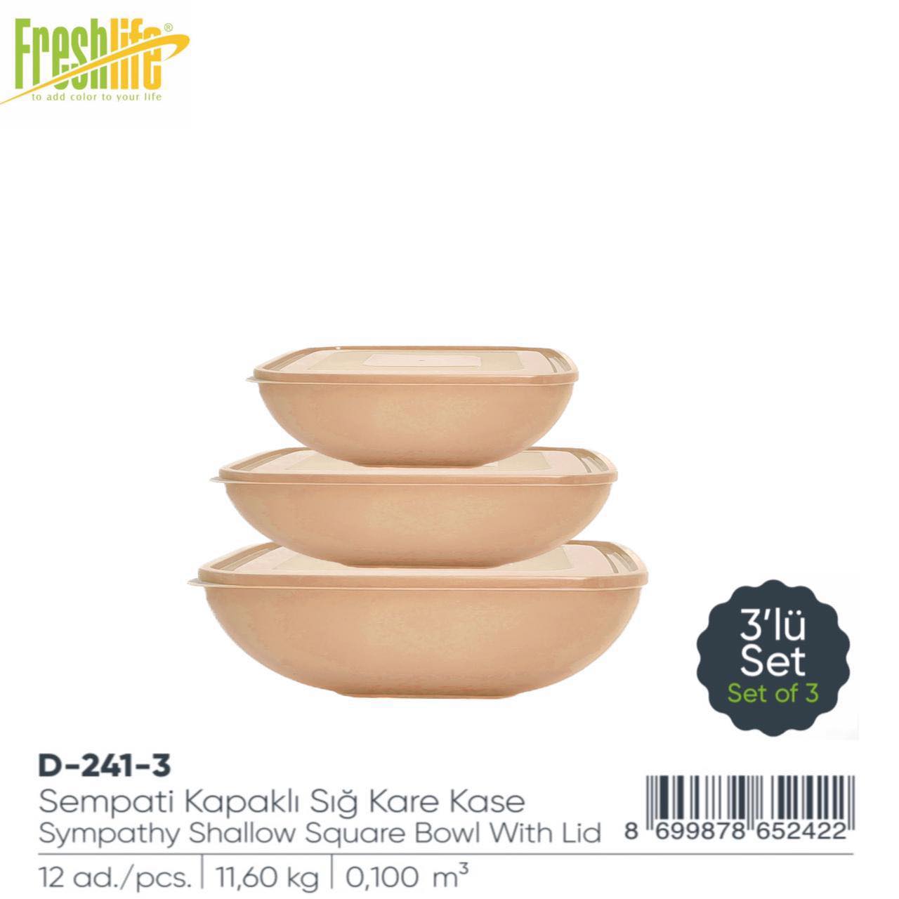 Symp Shallow Squ Bowl and Lid set