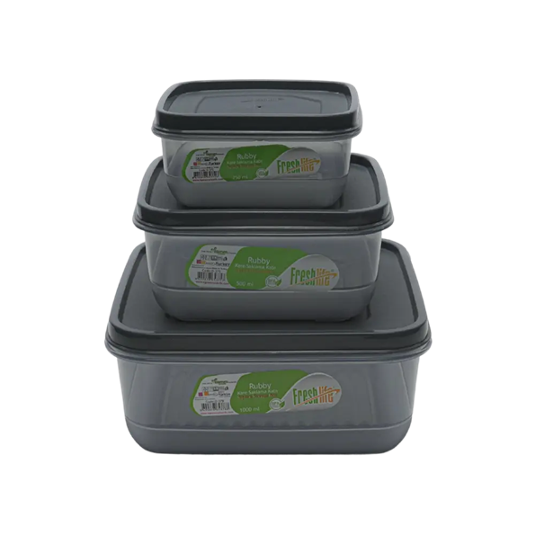 Rubby Squ 3pc Stor Container St