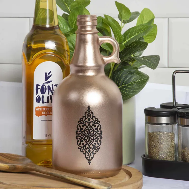 Oil/Vinegar Glass Bttl Metalic 1lt