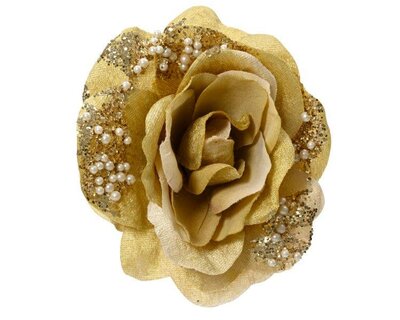 Rose on Clip Polyester Pearls