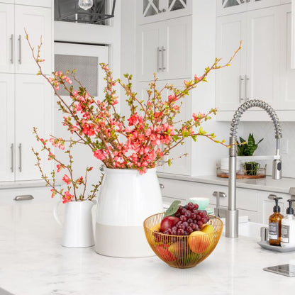 Deep Metal Fruit Basket Gold