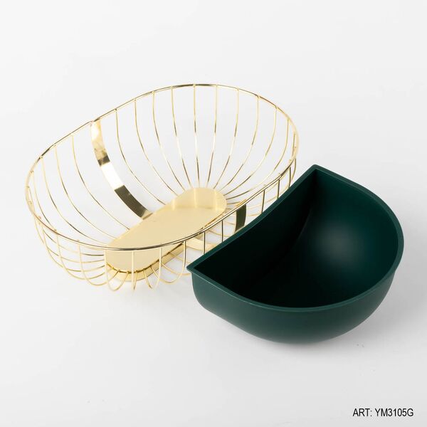 Metal Fruit Basket Gold