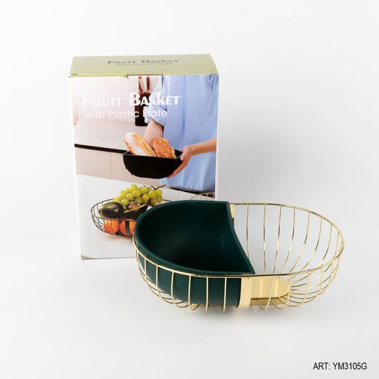 Metal Fruit Basket Gold