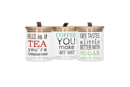 DH Stylish Glass Storage Jar Set 3pc