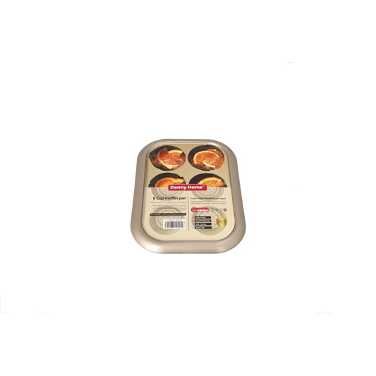 Muffin Pan 6cup 11.6x8.2in Gld
