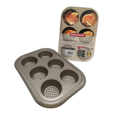 Jumbo Muffin Pan 6cup Gld