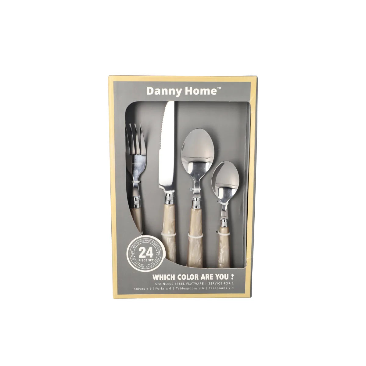 Cutlery SS Set 24pcs Beige