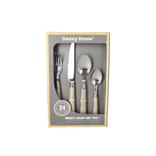 Cutlery SS Set 24pcs Beige