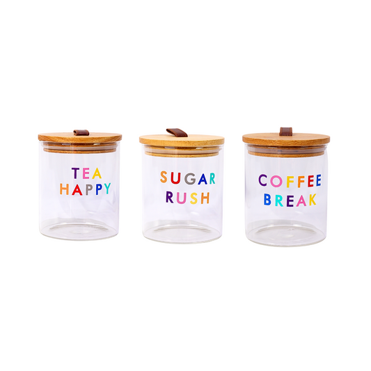 DH Stylish Glass Storage Jar Set 3pc