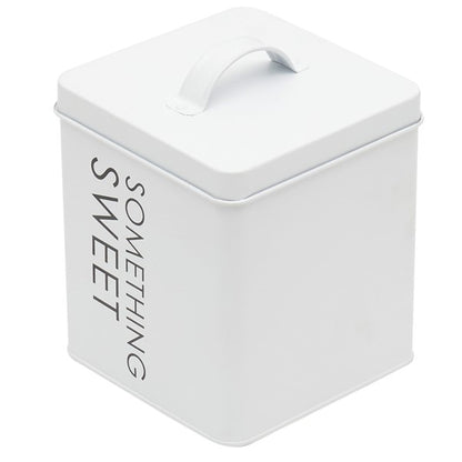 HB Tin Canister Lg Wht S/Sweet