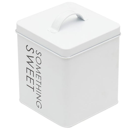 HB Tin Canister Lg Wht S/Sweet