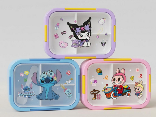 Kids Character Lunch Box 3 Assorted
