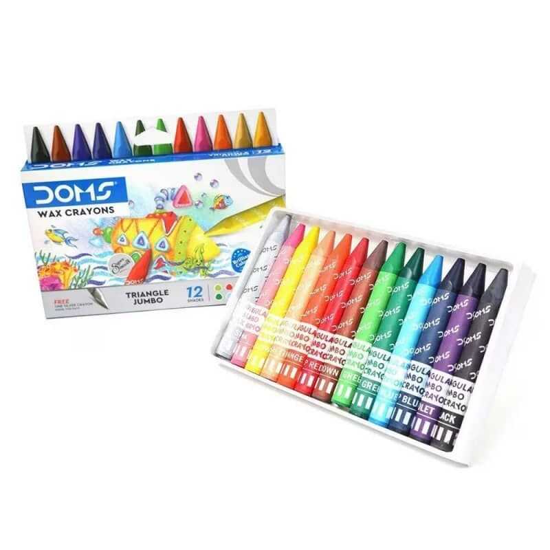 Doms Tri/Wax Crayons 12+1ct