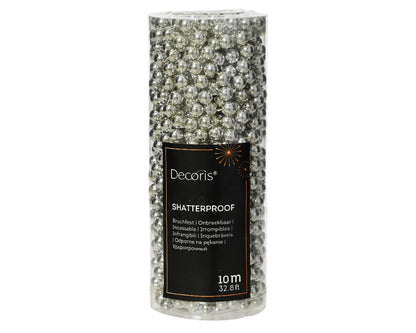 Dec Bead Garland Shiny Silver