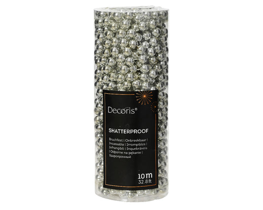 Dec Bead Garland Shiny Silver