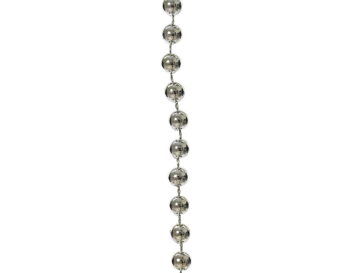 Dec Bead Garland Shiny Silver