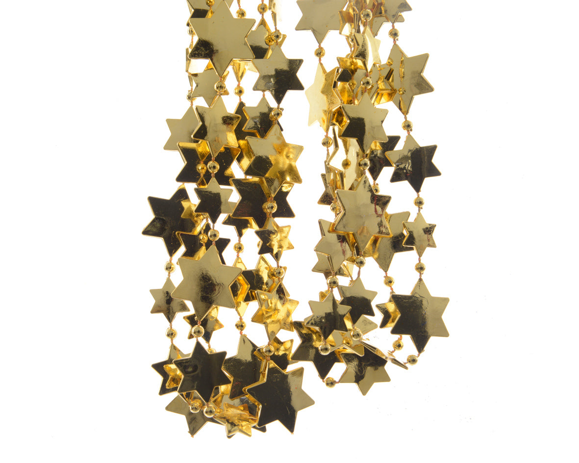 Dec Bead Grlnd Shiny  Star Gld