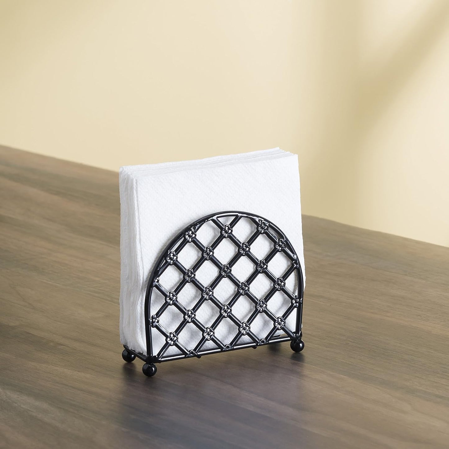 HB Lattice Napkin Holder Black