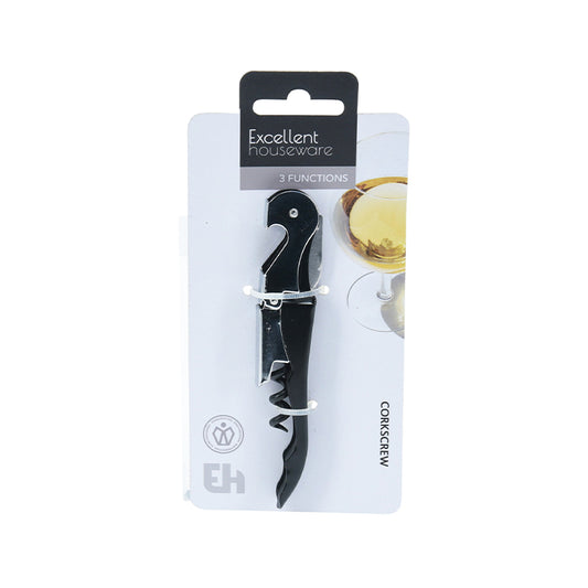 Corkscrew Opener Multi Use Black