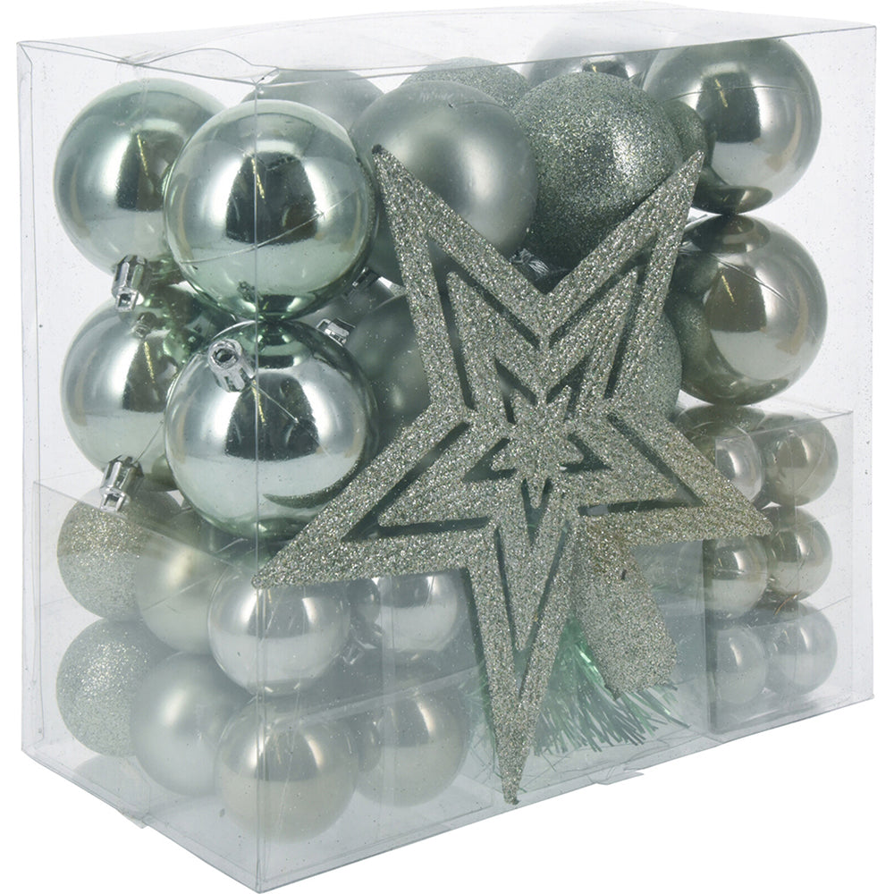 CD Xmas Balls Light Grn 54pc