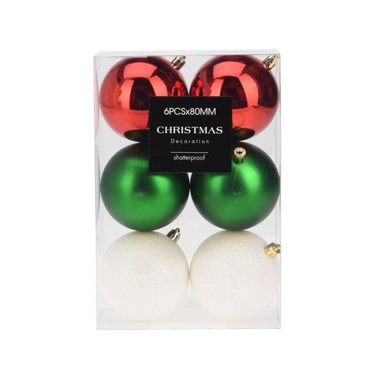 CD Shatterproof Balls Trad 6pc 80mm