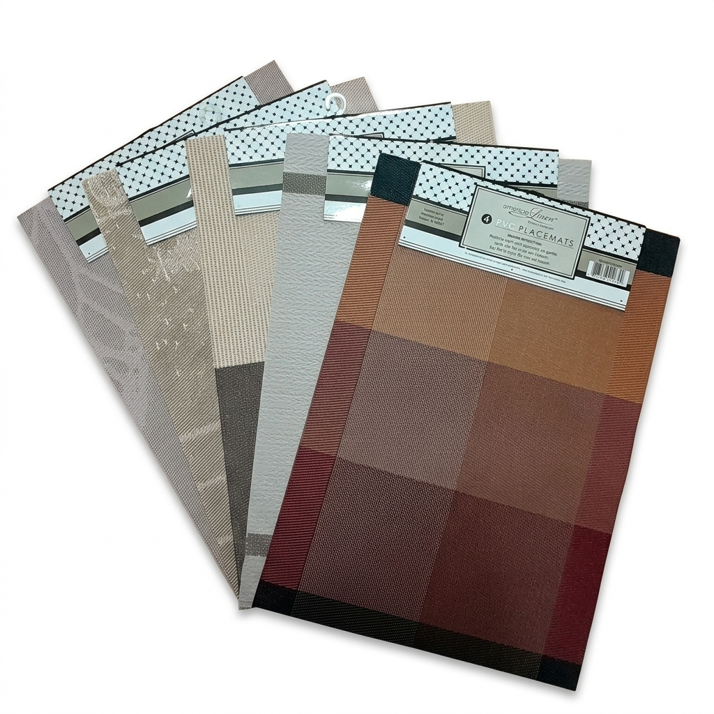 PVC Placemats 4pc Set Assorted