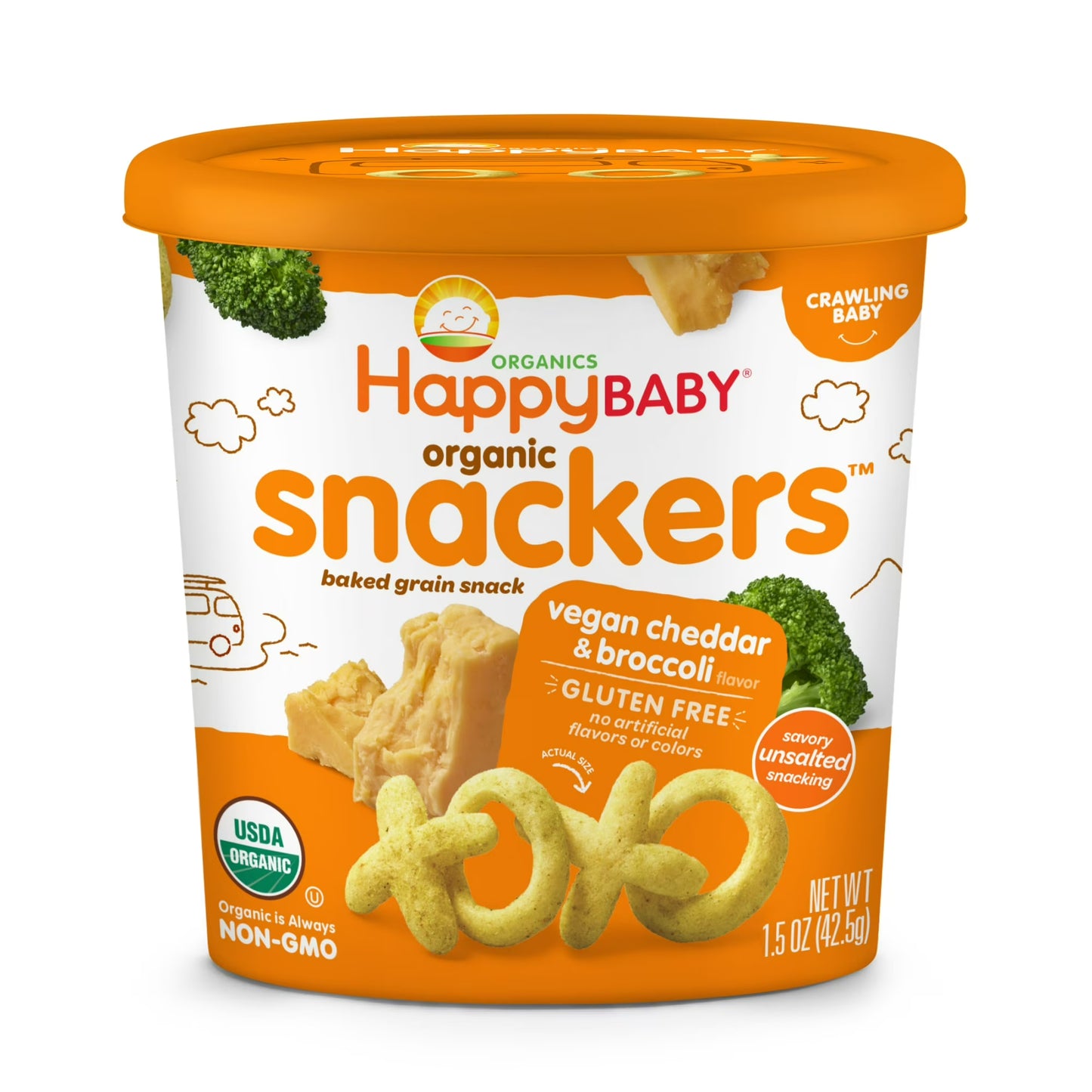 Snackers Ched Broc 1.5OZ  For Crawling Babies