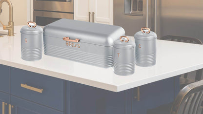 BH Bread Box Canister Set 3pc Gry