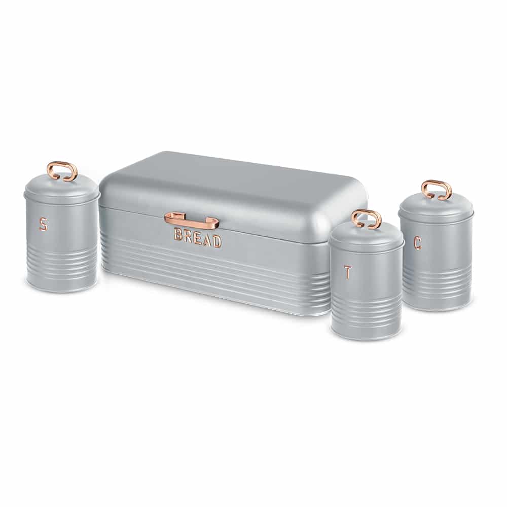 BH Bread Box Canister Set 3pc Gry
