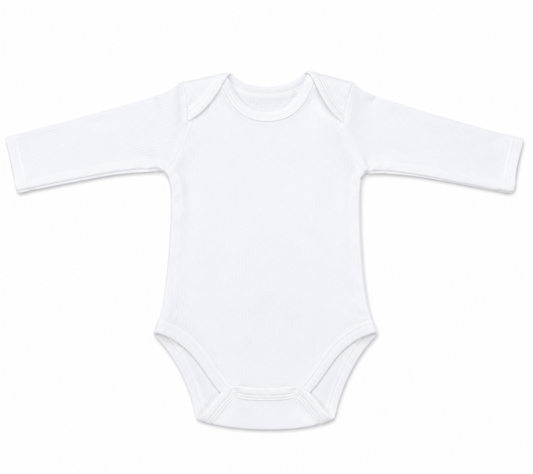 Onesie L/Slv Wht Unisex 0-12M