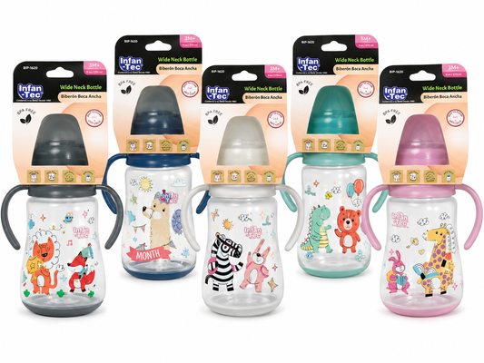 Wide Neck Bottle w Hndl 3mPlus asst 12oz