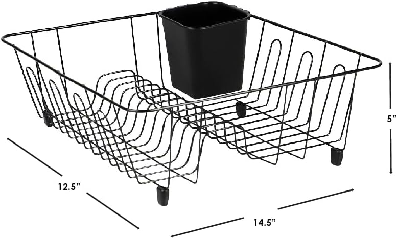 HB Wire Dish Rack w/Holder Black