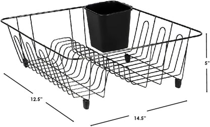 HB Wire Dish Rack w/Holder Black