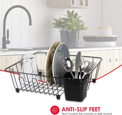 HB Wire Dish Rack w/Holder Black