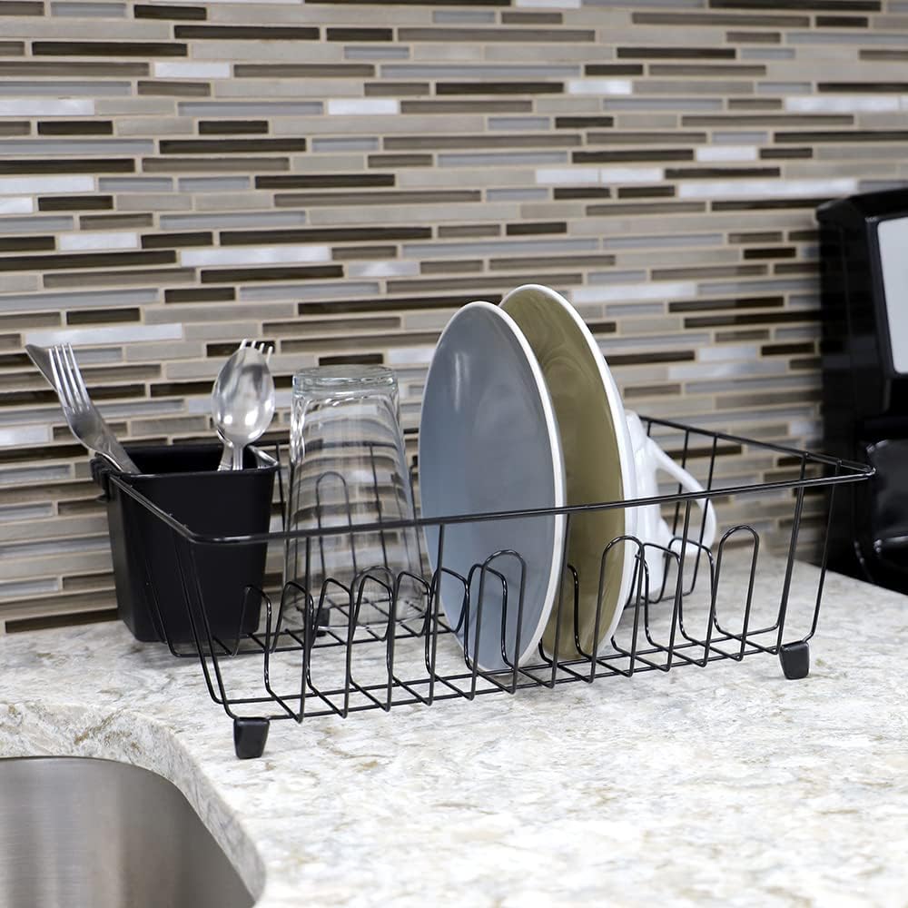 HB Wire Dish Rack w/Holder Black