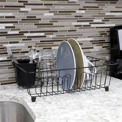 HB Wire Dish Rack w/Holder Black