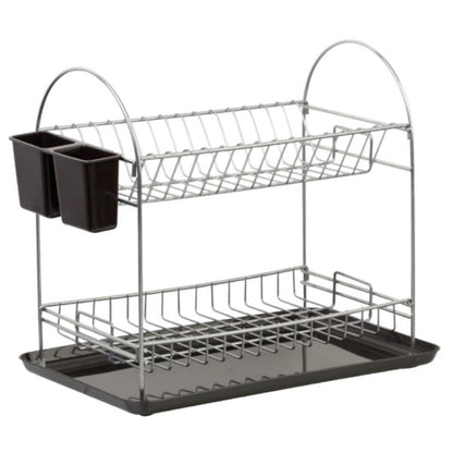 Two Tier Dish Rack Drainer Chr