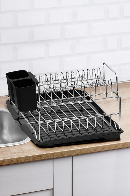 Stella 2 Tier Foldble Dish Rack Chr