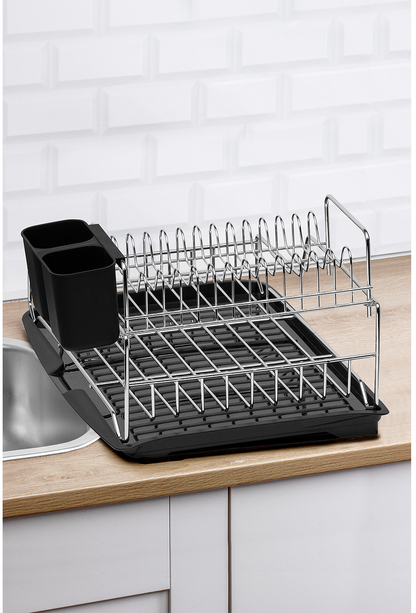 Stella 2 Tier Foldble Dish Rack Chr