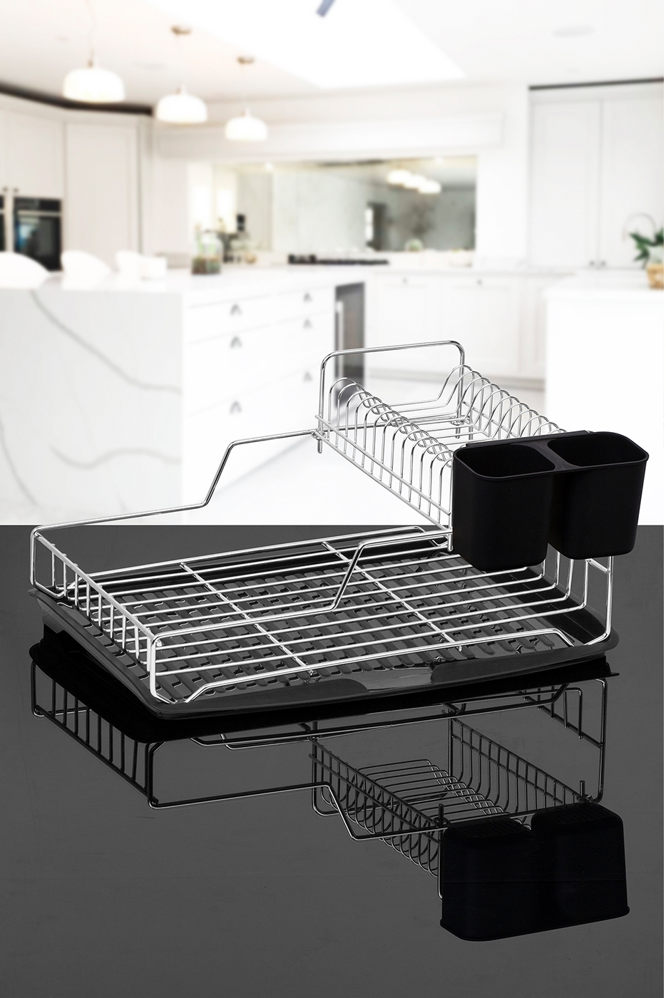 Stella 2 Tier Foldble Dish Rack Chr