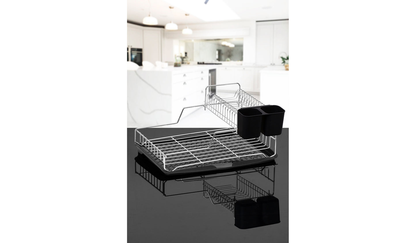 Stella 2 Tier Foldble Dish Rack Chr