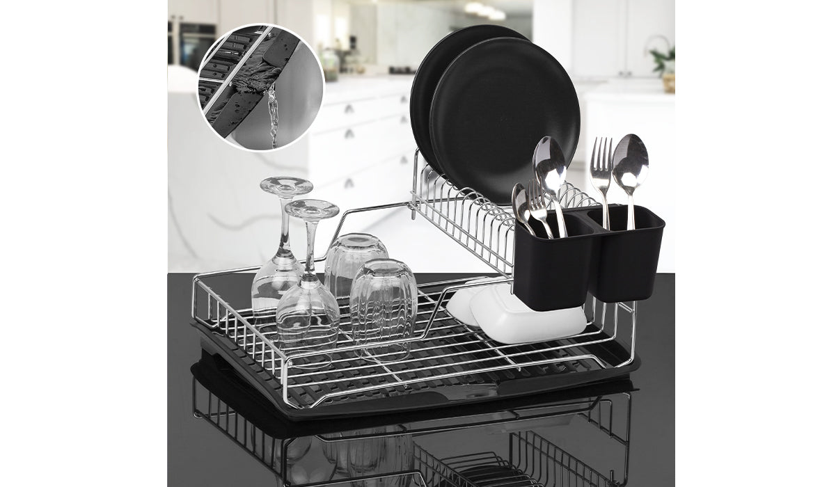 Stella 2 Tier Foldble Dish Rack Chr