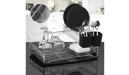 Stella 2 Tier Foldble Dish Rack Chr